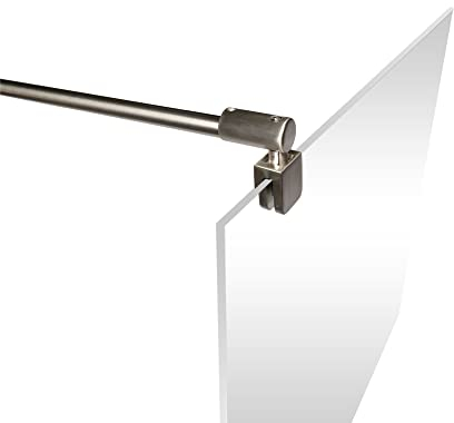 Schulte Stabilisator für 5-8 mm Glas, 122 cm kürzbar und winkelbar, Edelstahloptik, Haltestange für Glas/Wand Stabilisation, Wandhalterung für Duschwand