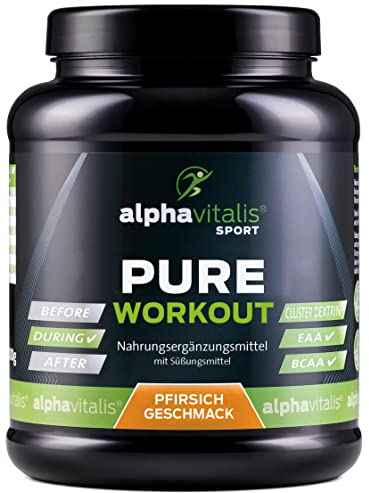 PURE INTRA WORKOUT Shake EISTEE PFIRSICH - 800g Cluster Dextrin Pulver + EAA + Elektrolyte - Hochverzweigtes zyklisches Maltodextrin, freie essentielle Aminosäuren, Mineralien für Sportler