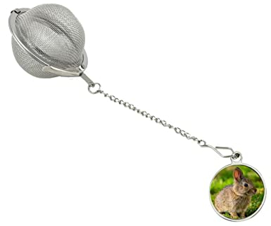 Codey51 Kaninchen Hasen auf einem Teeblatt Teesieb aus Edelstahl