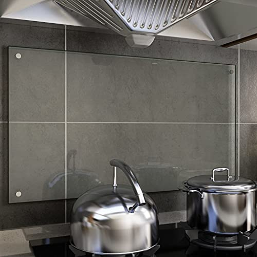 Mogou Kitchen Backsplash,Kitchen Glass Splashback Toughened & Heat Resistant, Backsplash For Kitchen Cooker, Glass Hob Splashback Transparent 90x50 cm Tempered Glass