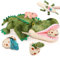 MorisMos Riesiges Krokodil-Plüschtier, 60 cm, XXL, Mama-Alligator mit Kawaii-Baby-Krokodil, Plüsch, groß, realistisch, Spielzeug, Geschenk für Mädchen, Jungen, Geburtstag, Weihnachten, Dekoration