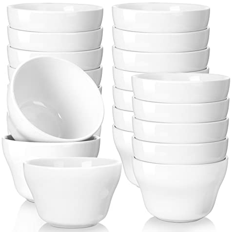 Patelai 12 Pcs 8 oz Porcelain Soup Cups Small White Dessert Bowls