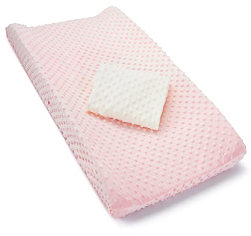 Munchkin Lot de 2 housses pour matelas à langer - Rose/blanc - Compatible avec matelas à langer profilé standard