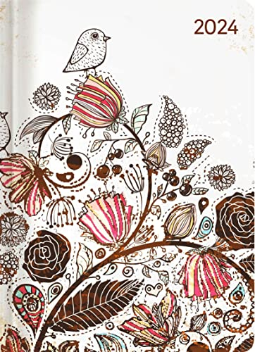 Minitimer Style Blumenwiese 2024 - Taschen-Kalender A6 - Weekly - 192 Seiten - Notiz-Buch - mit Info- und Adressteil - Alpha Edition