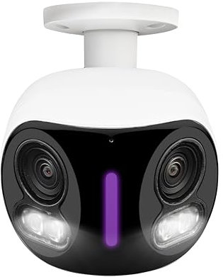 Lorex 4K 8MP IP Wired Dual Lens Outdoor Security Camera - Smart Security Lighting, Smart Motion Detection, 180° Panoramic View, Auto Framing, Color Night Vision, 2-Way Talk, IP67 Weatherproof