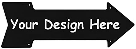 Lsjuee Personalisiertes Schild mit Pfeil nach rechts, personalisierte Schilder mit Foto und Text, Bild, Eingang, Ausgang, Aufforderungsschild für Außenveranden, Garagen, Bars, Pubs, 45,7 x 16,3 cm