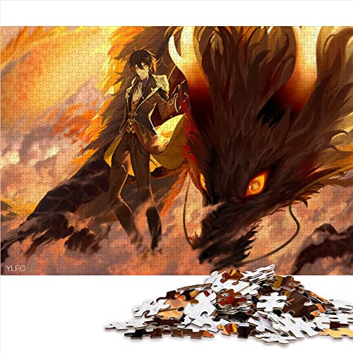 CARGIS 1000 Teile Puzzle für Erwachsene - Genshin Impact Anime Holzpuzzle, 50 x 75 cm, Fortgeschritten, ab 12 Jahren, 1 Set, 1000 Teile, 1 Puzzle