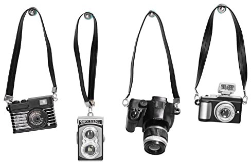 BROLEO Appareil Photo SLR de Décoration de Maison de Poupée Miniature, Mini Appareil Photo Numérique Réaliste de Maison de Poupée d'ornement avec Lanière pour des Accessoires de