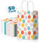 Switory 50 Stück Geschenktüten, Weiß Papiertüten mit Henkel, Punkte Klein Papiertüten Für Party, Geburtstag, Hochzeit, Valentinstag 15x8x21CM