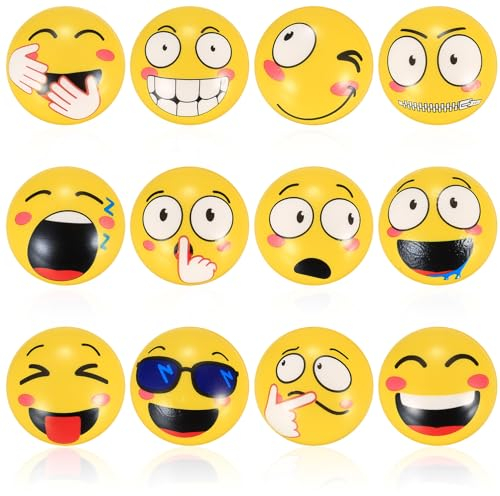12 Stücke Stressball,Antistressball,Anti Stress Bälle für Kinder/Erwachsene Mitgebsel KinderGastgeschenke Kindergeburtstag Gastgeschenke Weihnachten