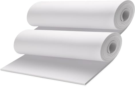 2-Pack Espuma EVA Blanca, MEARCOOH Goma EVA 5mm de espesor 35.5 x 150cm alta densidad 86kg/m3 Foam Cosplay para Costume Proyecto DIY (2PCS 5mm Blanca)