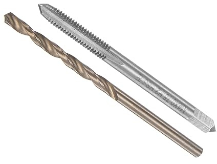CoCud Gewindebohrer und Bohrspitze Set M4 x 0.75 Metrisch Maschine Schraube | 1 Set, Gewindebohrer und Drehen Bohrspitze Gerät, 3.2mm Bohrer, Linke Hand, Gewindebohrer