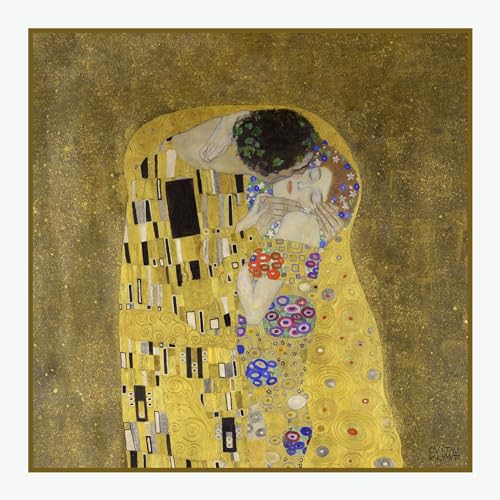 Stoff am Stück Stoff Kissen Panel Kunstleder Der Kuss 45 cm x 45 cm digital bedruckt Gemälde Gustav Klimt