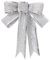 Whakano 1 Stück Glitzer Schleifen,Geschenk Schleife,Weihnachtsschleifen,Große Schleife,Weihnachtsbaum Schleifen Deko,Weihnachtsbaum Hängeornament,für Weihnachtsbaum,Kranz,Geschenk Dekoration,Silber
