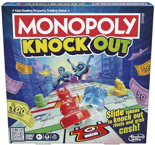 Hasbro Gaming Monopoly Knockout, Board Game for 2-8 Players, Family Games for Kids Age 8+