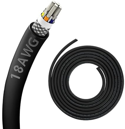 18AWG geschirmter Ketten-CNC-Draht 3,65 Meter(12FT) UL2464 verzinnter Kupferkern extremer flexibler 18-Spur-4-Kern-elektrischer Draht für CNC-Router-Maschine, CNC-Spindel, Roboterarm