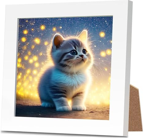 Lithyc Diamond Painting Chat,Chat Enfant Avec Accessoires de Peinture Diamant, Art Artisanat DéCoration Murale La Maison