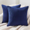 Topfinel Kissenbezüge 45x45 Blau Kordsamt 2er Set gestreiftes Muster Kissenbezug Kissenhülle für Dekokissen Sofakissen Couchkissen Dekokissen Zierkissenbezug Deko Kisse