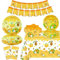 123 Stücke Biene Party Supplies Biene Themed Birthday Party Dekorationen Set Honig Bee alles Gute zum Geburtstag liefert enthalten Teller, Servietten, Geburtstag Banner, Tischdecke für 40 Gäste