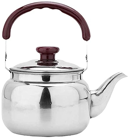 Théière de cuisinière Bouilloire à thé sifflante en acier inoxydable Bouilloire à fond plat Bouilloire à thé Théière sifflante pour cuisinière Bouilloire à eau chaude à gaz (A 1L)