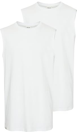 !Solid SDLongi Herren 2Pack Tanktop Shirt mit Rundhals 100% Baumwolle Relaxed fit, Größe:XXL, Farbe:White/White (204033)