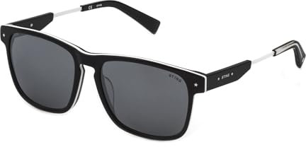 Sting Unisex SST384 Sunglasses, Black Top+White+Black 9H9X, 55