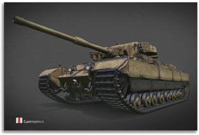 LKUHG Poster mit Vintage-Panzer, Caernavron (Stufe VIII, britischer schwerer Panzer), dekoratives Gemälde, Leinwand, Wandposter und Kunstdruck, moderne Familienschlafzimmer-Dekoration, Poster, 30 x 45