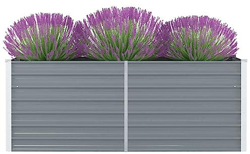 Home & Garden Item-Raised Garden Bed 160x80x45 cm Galvanised Steel Grey