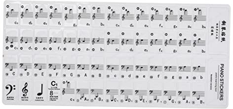 WHAMVOX Key Piano Stickers Music Notes Overlay for Keyboard Piano Accessories Keyboard Sticker Labels