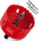 Yeepeo Scie Cloche 70mm, HSS M42 Bi-Métal Scies-cloches Bois, Scie à Trous Avec Adaptateur et Foret de Centrage idéale pour Bois, Plaque de Plâtre, Cloison Sèche, Plastique, 1 pièce Rouge