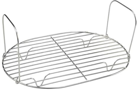 Grille métallique pour la Cuisson, la Vapeur et Le rôtissage, rôtissage de Forme Ovale en Acier Inoxydable 304, Accessoires de mijoteuse faciles à Nettoyer pour la Cuisine à Domicile