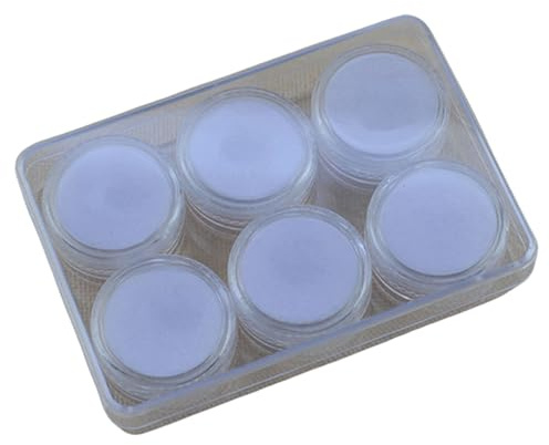 Qcbuegof 6-teilige runde Acryl-Vitrinen mit schützenden Schaumstoff-Aufbewahrungsboxen für Schmuckorganisation, Acryl-Schmuckvitrine, Einheitsgröße, Wie beschrieben