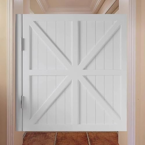 Cafe Doors Single Panel, Dual Swing Door with Hinges, Solid Painted Wood Door for Pub Restaurant Bathroom Doorway Shop(White,W 70 cmx H 90cm)