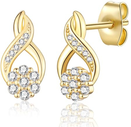 Ohrstecker Silber/Gold Unregelmäßige Linien Ohrringe für Damen Mädchen