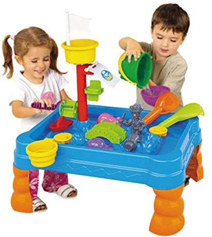 Sand Wasserspieltisch, Wassertisch Kinder Outdoor, Piraten Wasserspieltisch, Sichere Materialien, Matschtisch & Strandtisch, Sandkastentisch für Outdoor Sommer Aktivitäten für Mädchen & Jungen