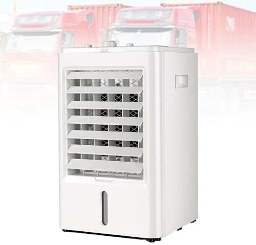DzkZen Mini Climatiseur pour Camping-Car, Ventilateur Portable, RafraîChisseur d'air par éVaporation avec 3 Vitesses De Ventilation, Ventilateur De Refroidissement pour Fourgon AméNagé 12V