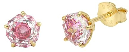 AMOR - Damen Ohrringe 925 Silber - Vergoldet/Golden - mit Zirkonia Stein - Ohrstecker - AMR-E0041