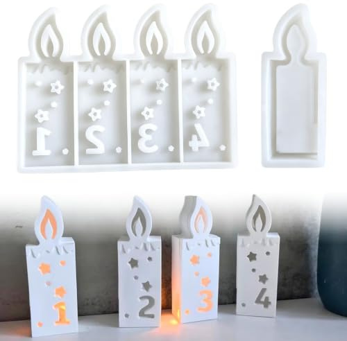 Silikonform Adventskranz 1-4, Gipsformen zum Gießen, Weihnachten für Kerzen | Silikonform Adventskranz 1-4, Gipsformen zum Gießen, Gießform Adventskranz für Kerzen Aus Gips und Epoxidharz