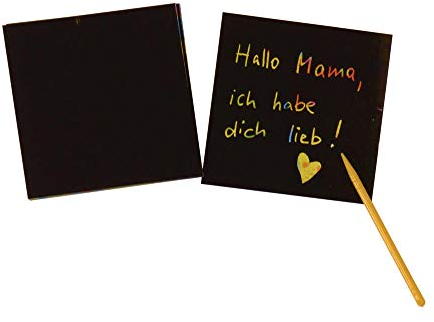 trendaffe Colourful Kratzpapier mit 24 Blatt und Kratzstab -