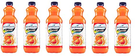 6x San Benedetto Succoso Orange & rote Orange PET flasche 1,5 Lt Fruchtsaft saft