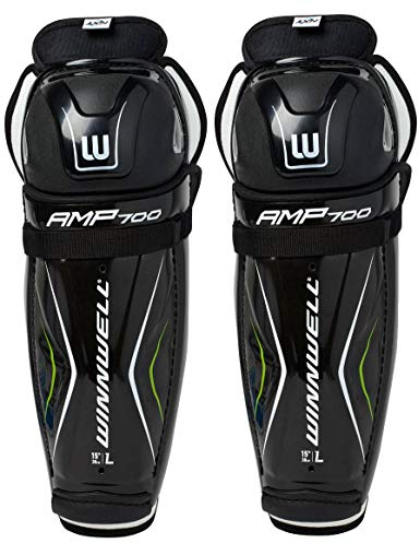 Winnwell AMP700 Senior Hockey-Schienbeinschoner mit CleanSport NXT Geruchskontroll-Technologie (35,6 cm)