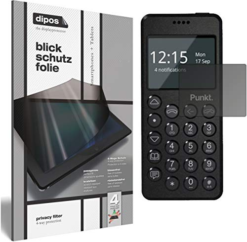 dipos Blickschutzfolie für Punkt MP02 | Displayschutz matt mit 4-Wege Sichtschutz-Effekt, Privacy Filter, passt perfekt, kratzfest, blasenfrei, selbstklebend