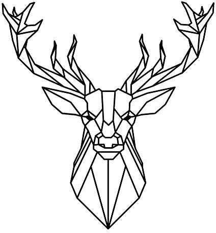 Geo1 Schablone mit geometrischem Hirsch, wiederverwendbar, A3, A4, A5 und größere Größen, moderner Stil, PVC, wiederverwendbare Schablone, A3-Größe – 297 x 420 mm, 29,7 x 41,9 cm)