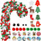 Decorazioni natalizie miste, in legno, per albero di Natale, 500 pezzi; pon-pon, palle, occhi mobili, bottoni, ornamenti assortiti per Natale, per fai-da-te, cucito, decorazioni
