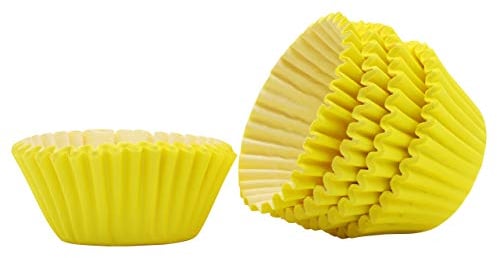 100 Mini Cupcake Cases Baking Muffin Cake Birthday Wedding Home Party (Yellow)