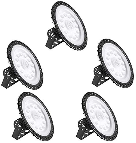 Bellanny LED Hallenstrahler 50W 5000LM Hallenleuchte LED Werkstatt Deckenleuchte, 5 PacK 6500K UFO Industrielampe Werkstattleuchte Industrielampe LED High Bay Licht Strahler für Fabriken Läger Hof
