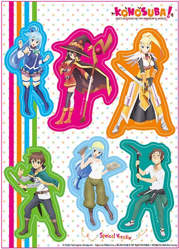 Konosuba- Gruppe 001 Aufkleber-Set, 12,7 x 17,8 cm