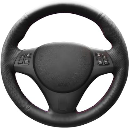 MEWANT Custom Design Version aus Kunstleder Auto Lenkradhülle für Sport M3 E90 E91 E92 E93 E87 E81 E82 E88 X1 E84