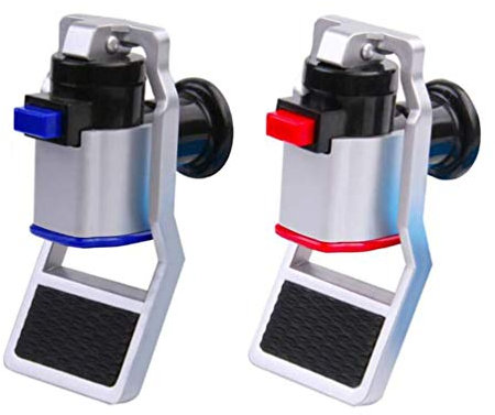 Dispensador de agua de plástico rojo y azul de repuesto para grifo de agua fría y caliente, 2 piezas