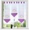 heimtexland ® Scheibengardinen Set 3-teilig Lamellen Gardine Transparent Bestickt mit Schlaufen Lila Lavendel Typ710